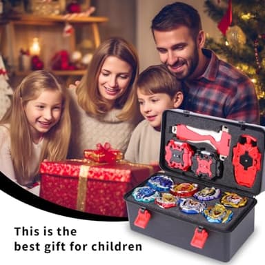 AIBREAY Battling Top Burst Gyro Toy Set 12 Spinning Tops 3 Launchers 1 Grip Toy Combat Battling Game with Portable Storage Box Gift for Kids Children Boy and Girl Ages 6+… - Image 7