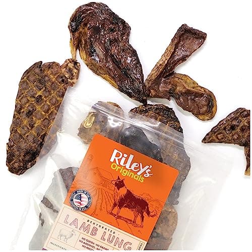 Riley's Premium Dehydrated Lamb Lung Dog Treats - Sourced in USA, Made in USA - Air Dried Crunchy & Delicious Lamb Dog Treats - 6 oz - Image 1