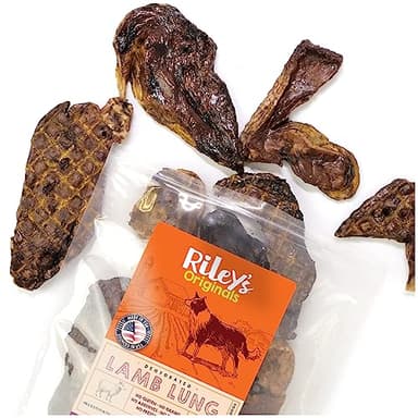 Riley's Premium Dehydrated Lamb Lung Dog Treats - Sourced in USA, Made in USA - Air Dried Crunchy & Delicious Lamb Dog Treats - 6 oz - Image 1