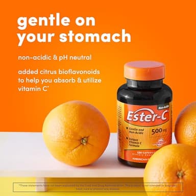 American Health Ester-C with Citrus Bioflavonoids Capsules - Gentle On Stomach, Non-Acidic Vitamin C - 500 mg, 60 Servings, 120 Count - Image 7