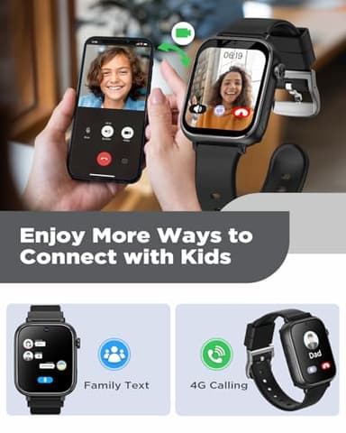 Totsyfun 2025 Smart Watch for Kids 6-12 [Kids GPS Tracker/Video Call] Kids Smart Watches Boys Girls, Kids Watch with GPS Tracker, School Mode, Safety Alert, GPS Tracker for Kids Smart Watch, Black - Image 4