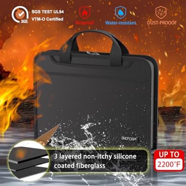 ENGPOW Accordion File Organizer,Fireproof Expanding File Folder with Multi Pockets,13 Pockets Document Organizer with Handle & Labels,Portable Home Travel Safe Storage for Letter A4 Files and More - Image 2