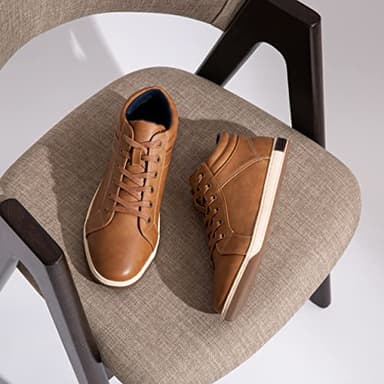 Jousen Men's Fashion Sneakers High Top Dress Sneakers Causal Shoes for Men (A81Q09 Yellow Brown 10.5) - Image 6