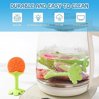 Teething Toys (5 Pack) - Tinabless Infant Teething Keys Set, BPA-Free, Natural Organic Freezer Safe for Infants and Toddlers, Silicone Baby Teethers - Image 4