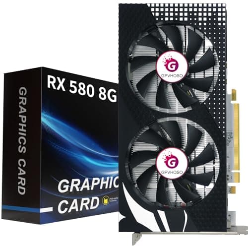 Radeon RX 580 8GB Graphics Card, GDDR5 1289MHz 2048SP 256bit, HDMI, DP, DVI-Output, GPU with Dual Cooling Fan, PCIE 3.0, AMD Video Card for Computer Gaming and Office, Supports Up to 8K - Image 1