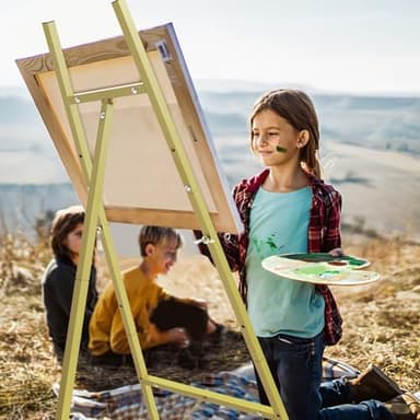 Gold Easel Stand for Sign, Heavy Duty Metal Display Easel with Adjustable Chain, 4-Tier Height Art Easel for Painting, Wedding Sign, Posters & Commercial Display - Image 5