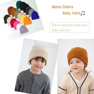 Urban Virgin Toddler Winter Hat Baby Beanie Kids Beanies Boys Hats Knit Winter Caps Soft Infant Girls 4 Packs A-Darkgrey M(2T-6T) - Image 4