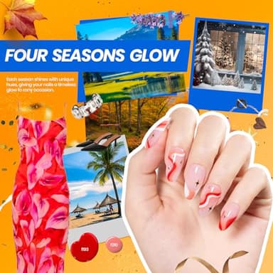 Beetles Gel Nail Polish Kit with U V Light -54 Pcs Gel Nail Kit Four Seasons Glow 32 Colors Set with Base Matte & Glossy Top Coat Soak Off Home DIY Manicure Nails Beginners Gifts for Women Teen Girls - Image 4