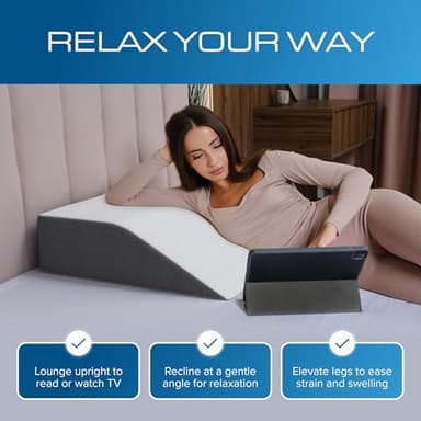 Kolbs Bed Wedge Pillow Chic Jacquard Cover for Sleeping and Acid Reflux, Heartburn (Flat Top 7" Height) - Image 7