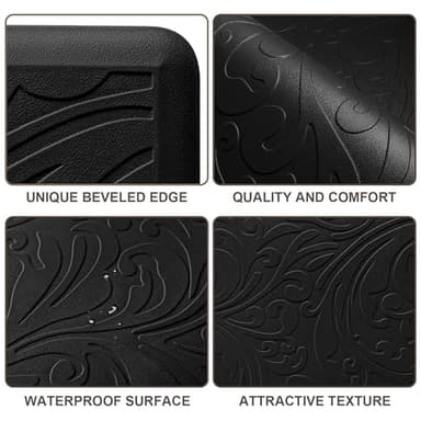 KMAT Kitchen Mat Cushioned Anti-Fatigue Floor Mat Waterproof Non-Slip Standing Mat Ergonomic Comfort Floor Mat Rug for Home,Office,Sink,Laundry,Desk 39"(L) x 20"(W),Black - Image 5