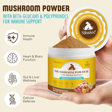 Mushroom Supplement Powder for Dogs & Cats, Turkey Tail Mushroom for Pets, Lipoma for Cats, 11 Organic Mushroom Complex, Partner Guard for Dogs Lumps and Bumps - Image 3