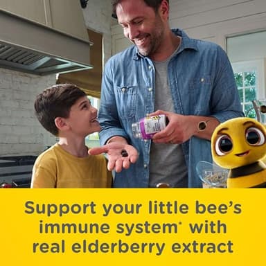 Zarbee’s Kids Elderberry Immune Support Supplement Gummies, Vitamins A C D3 E & Zinc, Elderberry Extract, Gluten & Gelatin Free, No Artificial Flavors, Natural Berry Flavor, Ages 2+, 42 Ct - Image 5