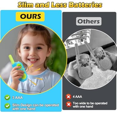 VOOPON Walkie Talkies for Kids 22 Channels Long Range 2 Way Radio Toys for 3-12 Ages with LCD Flash Light,Birthday Gifts for 4 5 6 7 8 9 Years Old Boys Girls for Camping Hiking Indoor Outdoor (Blue) - Image 5