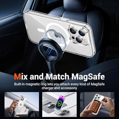 Temdan for iPhone 14 Pro Max Case Clear, [Compatible with Magsafe][Anti-Yellowing][Military-Grade Protection] Shockproof Slim Magnetic Phone Case Cover, Transparent - Image 3
