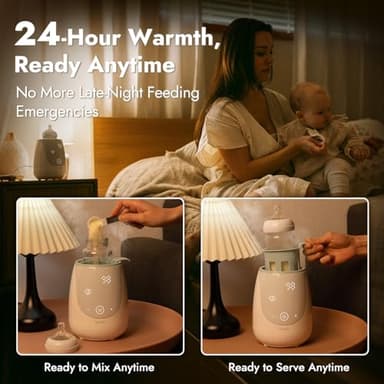 Papablic Fast Bottle Warmer with Feeding, Tracker Baby Bottle Warmer for Breastmilk or Formula, Ready Milk in 2 Mins Accurate Temperature, Control and Automatic Shut-Off - Image 7