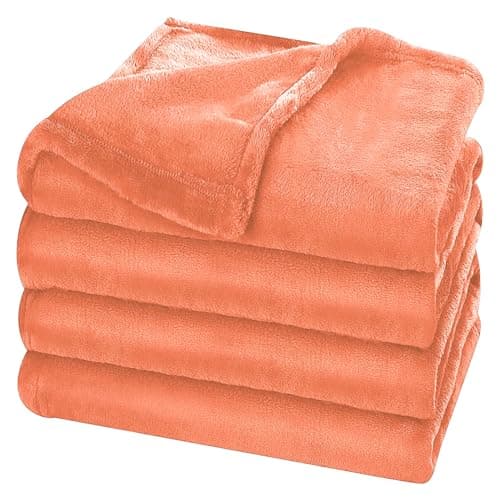 Fleece Blanket Lightweight Throw Blankets for Sofa,Couch,Bed,Super Soft Cozy Microfiber Blanket(Orange，5060) - Image 1