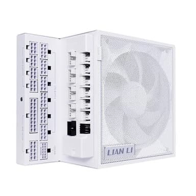 Lian Li EDGE1200W Fully Modular Low-Noise ATX Power Supply - ATX 3.1 & PCIE 5.1 Compliant - Cybenetics Gold Efficiency - 12V-2x6 Cable - L-Shape Design - with USB/Fan Hub - White (EG1200G.WH) - Image 1