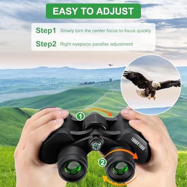 12x25 Binoculars for Adults and Kids High Powered, Foldable Waterproof Compact Binoculars Clear Large View for Bird Watching, Hunting, Hiking, Concert, Cruise Ship, Theaters, Travel - Image 5