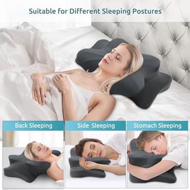 DONAMA Cervical Pillow for Neck and Shoulder,Contour Memory Foam Pillow,Ergonomic Neck Support Pillow for Side Back Stomach Sleepers with Pillowcase - Image 4