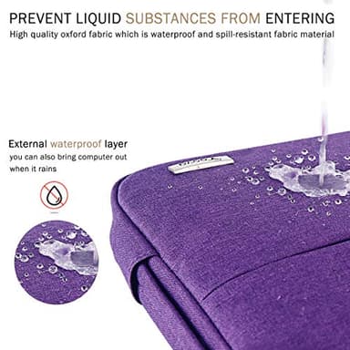 Voova 13 13.6 Inch Laptop Sleeve Case Compatible with MacBook Air 13 M1/M2/M3/M4 2020-2025, MacBook Pro 13/14, IPad Air/Pro 13, Waterproof Slim Computer Bag Cover with Handle, Purple - Image 4
