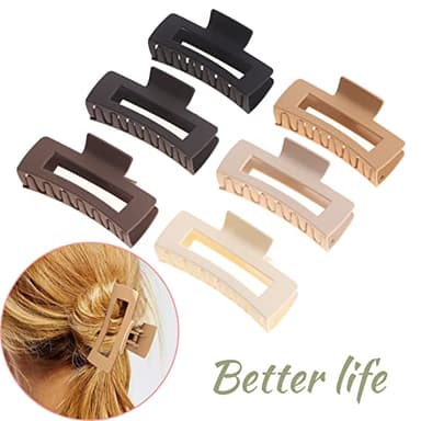 Alemaky 12 Pack Square Claw Clips, Big and Small Neutral Rectangle Hair Claw Clips, Non-slip Matte Large Hair Clips for Women,Strong Hold jaw clip for Thick Thin Hair (Neutral) - Image 5