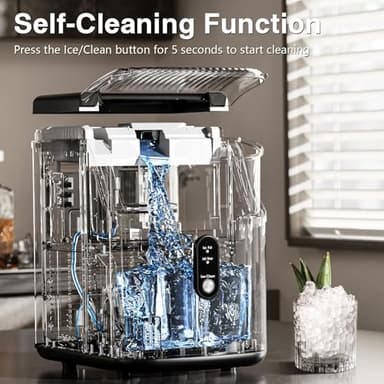 Antarctic Star Nugget Ice Makers Countertop, Pebble Ice Machine with Chewable Pellet Ice, 34Lbs/24H, Self-Cleaning, Sonic Ice, One-Click Operation, for Kitchen,Office Stainless Steel Silver - Image 5