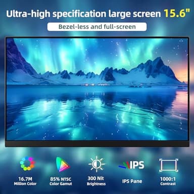 Laptop Screen Extender Dual Monitor - 15.6" Portable Monitor 85% NTSC IPS 1080P FHD Detachable Screen Extended Extra USB-C/HDMI Port Compatible with Wins Mac Dex Chrome Fits 13"-17" Laptops - Image 2