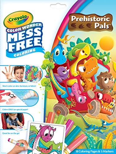 Crayola Color Wonder Prehistoric Pals, Dinosaur Coloring Pages, Mess Free Coloring for Toddlers, Dinosaur Toys, Toddler Travel Activity & Gifts - Image 1