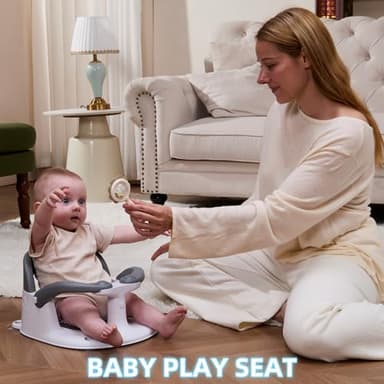 NFSVLB Baby Bath Seat for Babies 6 Months & Up Sitting Up with Temperature Alert+Soft Cushion+Suction Cup,Infant Bath Seat for Baby Bath Chair Toddler Bath seat for Bathtub Tub Shower Grey - Image 7