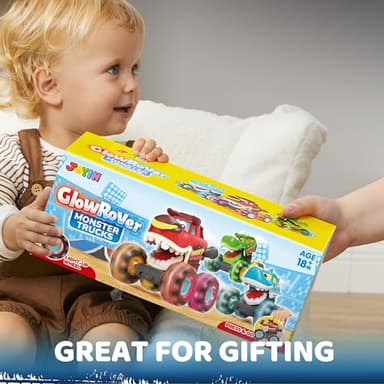 JOYIN 3 Pack Monster Truck Toy - Motion Activated Light-Up Cars for Toddlers - Monster Treads Lightning Wheels - Baby Toy Trucks - Press & Go Cars for Kids Boys Birthday Gifts for Christmas - Image 6