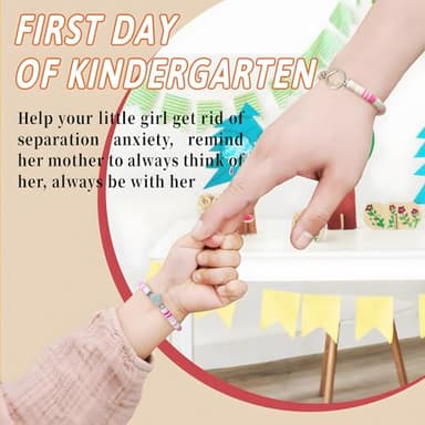Smilelife 2024 First Day of Kindergarten Bracelet - Mommy and Me Matching Heart Bracelets First Day of School Gift for Mom Daughter Boys Girls (Kindergarten-Pink&Fuchsia) - Image 5