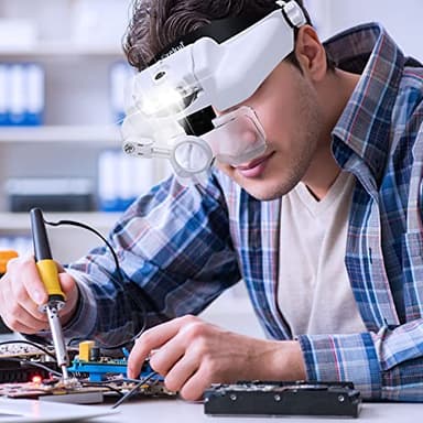 Dilzekui Headband Magnifying Glass with Light, Rechargeable Head Magnifying Glasses 1X to 14X, Magnifier Headset with 6 Detachable Lens, Hands Free Head Mount Magnifier for Close Work Jewelry Crafts - Image 7