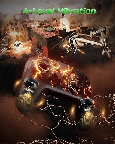 VOYEE Switch Controllers Compatible with Switch/Lite/OLED/PC Windows, 1000mAh Programmable RGB Lightning LED, Wireless Pro Controller with One Key Pairing/Wake Up/Turbo/Vibration - Image 4