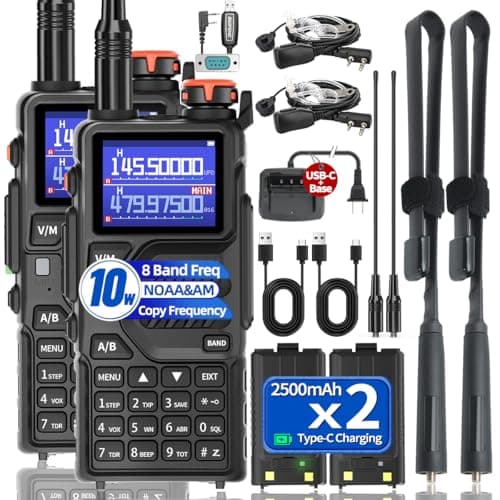 BAOFENG Radio Ham Radio Handheld K5Plus 10W Long Range Rechargeable NOAA Weather Receiver 5RM UV32 Tactical Two Way Radio Walkie Talkie for Adults with USB-C Charging for Hunting Survival Gear,2Pack - Image 1
