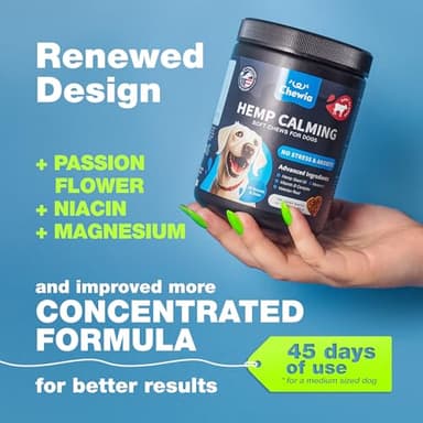 Hemp Calming Chews for Dogs - Dog Calming Treats - Anxiety Relief for Dogs with L-Theanine, Chamomile Extract, Valerian Root - Dog Anxiety Relief for Travel, Vet Visits, Thunderstorms, Nail Trimming - Image 2