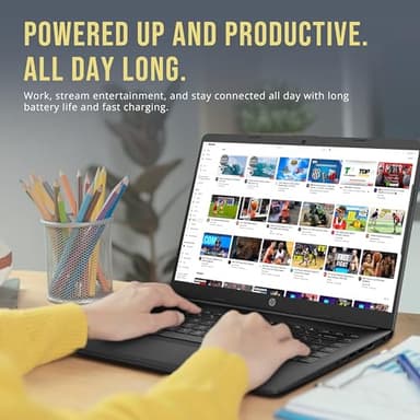 HP Stream 14" HD BrightView Laptop, Intel Celeron N4120, 16GB RAM, 416GB Storage (128GB eMMC + 288GB Docking Station Set), Intel UHD Graphics, 720p Camera, Wi-Fi, 1 Year Office 365, Win 11 S, Black - Image 7