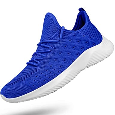 Feethit Womens Slip On Walking Shoes Non Slip Running Shoes Breathable Workout Shoes Lightweight Gym Sneakers Royal Blue Size 10 - Image 1