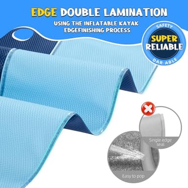 Non-Slip Splash Pad for Kids and Dog, 80" Extra Large Baby Play Mat, Dog Pool Toys, Thicken Sprinkler Pool Summer Outdoor Water Toys for Ages 3-12 Boys Girls, Parent-Kids &Games Fun Backyard (Blue) - Image 3