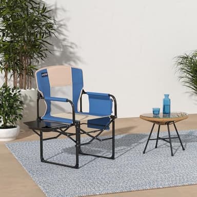 SUNNYFEEL Camping Directors Chair, Heavy Duty,Oversized Portable Folding Chair with Side Table, Pocket for Beach, Fishing,Trip,Picnic,Lawn,Concert Outdoor Foldable Camp Chairs - Image 2