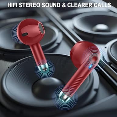Wireless Earbuds, Bluetooth 5.4 Headphones LED Power Display Ear Buds Bass Stereo, Bluetooth Earbuds in-Ear Noise Cancelling Mic, 40H Playback Mini Case IP7 Waterproof Sports Earphones for Android iOS - Image 6