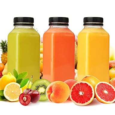 SUPERLELE 36pcs 12oz Plastic Juice Bottles with Caps, Reusable Juicing Bottles, Clear Drink Containers with Lids for Drinking, Smoothie and Other Beverages - Image 5