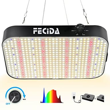 FECiDA 1200W Equivalent LED Grow Light, 130W True Power Full Spectrum Plant Light, 0–100% Dimmable, Daisy Chain, Quiet Cooling Fan for Indoor Plants Seedling Veg Bloom - Image 8
