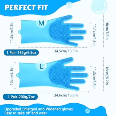 Pecute Pet Grooming Gloves - Heat Resistant Silicone Gloves with High-Density Teeth, Enhanced Five Finger Design for Bathing and Massaging Dogs and Cats, Blue - Image 6