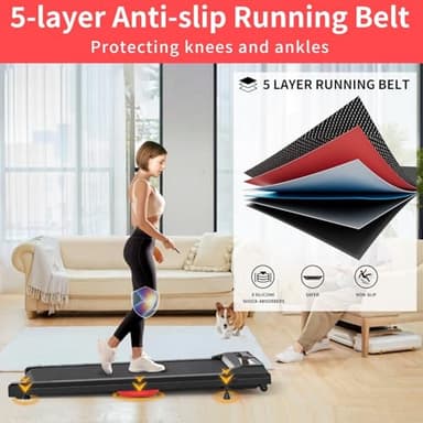 Walking Treadmill Pad, Under Desk Treadmill with Incline for Home and Office, 2.5HP Low Noise Treadmills with Remote Control, Compact Design Walking Jogging Running Machine - Image 5