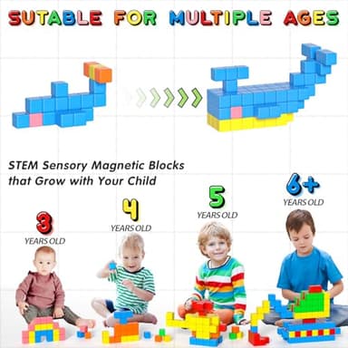 42PCS Magnetic Blocks, Gifts for 3 4 5 6 Year Old, Magnet Building Blocks for Toddlers, Girls & Boys, Sensory - Montessori - Autism - Magnetic Toys for Kids Ages 3-5 4-8 - Image 3