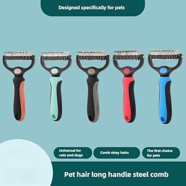 Pet Comb Ultimate Dog Grooming Set: Professional Deshedding Brushes for Dogs & Cats – Perfect for Long-Haired Breeds, Flea Removal, & Dematting (Green, For Cats and Small Dogs) - Image 7