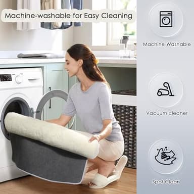 Amdrebio Ivory White Rugs for Bedroom Living Room, Soft Indoor Modern Area Rug 4x6 for Kids Room, Cute Fluffy Thick Fuzzy Carpet for Nursery Dorm, Home Decor, Furry Cream Rugs for Baby Teen Girls Boys - Image 3