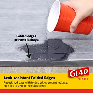 Glad for Pets Black Charcoal Puppy Pads, 23"x23" Disposable Pee Pad That Absorbs & Neutralizes Urine Instantly, Activated Carbon Training Pads For Dogs - 100 Count - Image 5