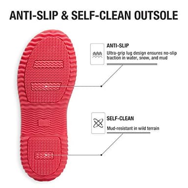 HISEA Women Mud Boots, Neoprene Rubber Garden Shoes Waterproof Mid Calf Rain Boots for Outdoor - Image 3