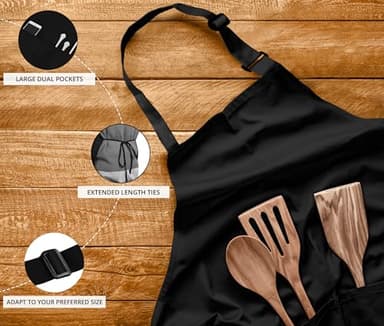 Utopia Kitchen 10 Pack Bib Apron, Unisex Adjustable Aprons with 2 Pockets, Waterdrop Resistant Cooking Kitchen Chef Apron for Men Women - Image 4